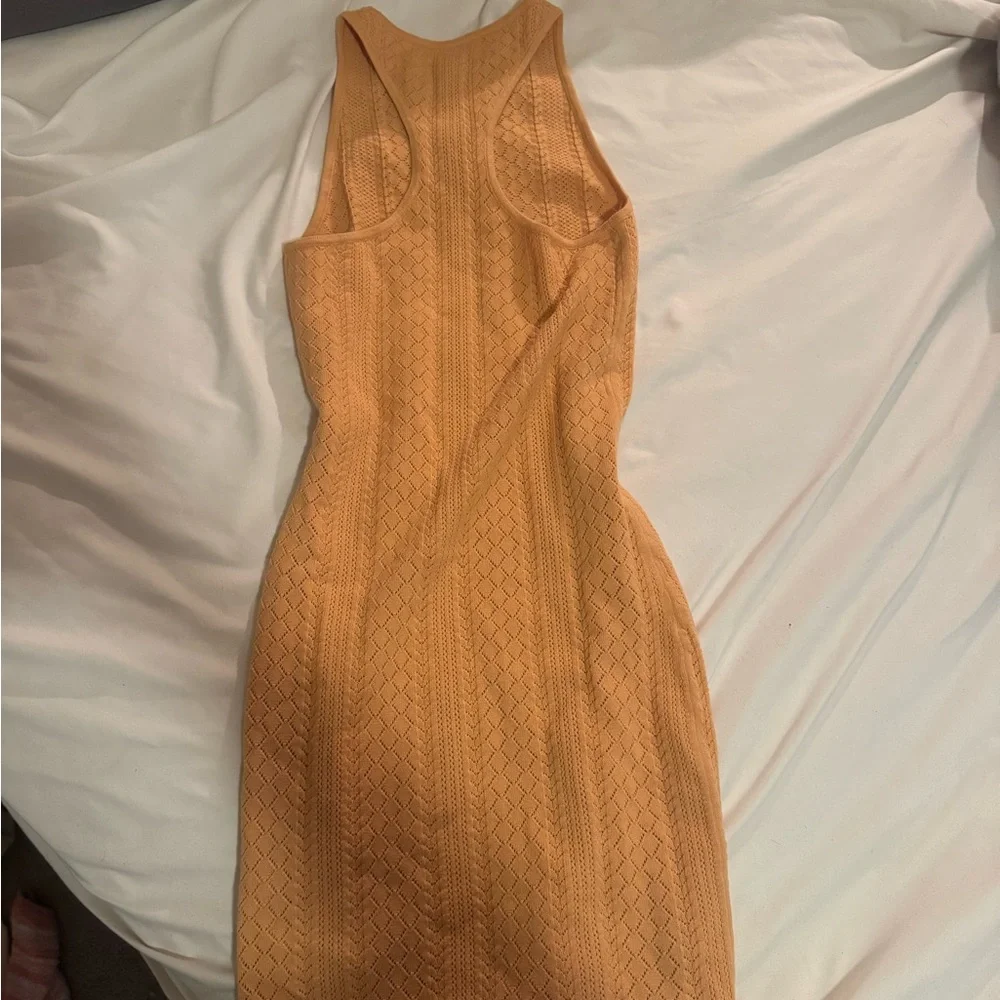 Little Moon Sleeveless Knit Midi Dress in Pumpkin - Picture 4 of 4